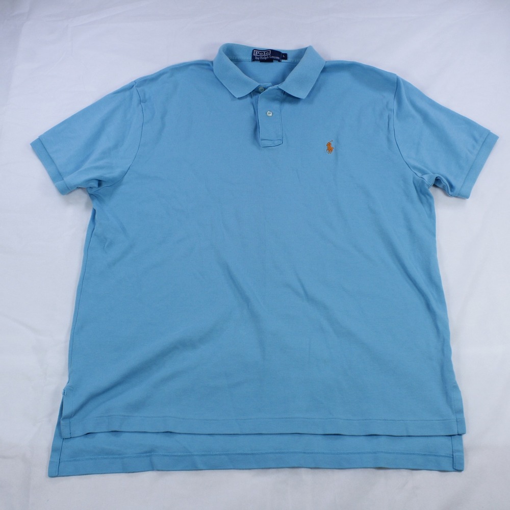 Polo Ralph Lauren Classic Fit for Men – Sky Blue with Orange Logo – Size L